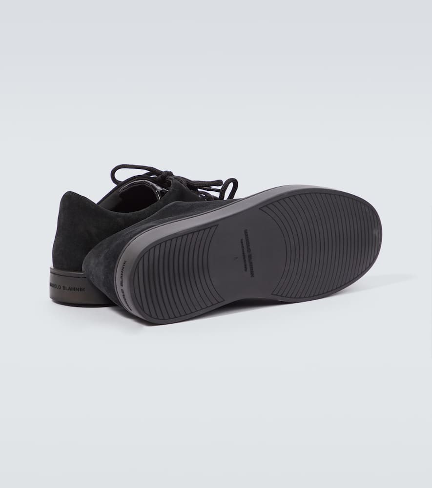 Manolo Blahnik Semanado Leather Sneakers In Black