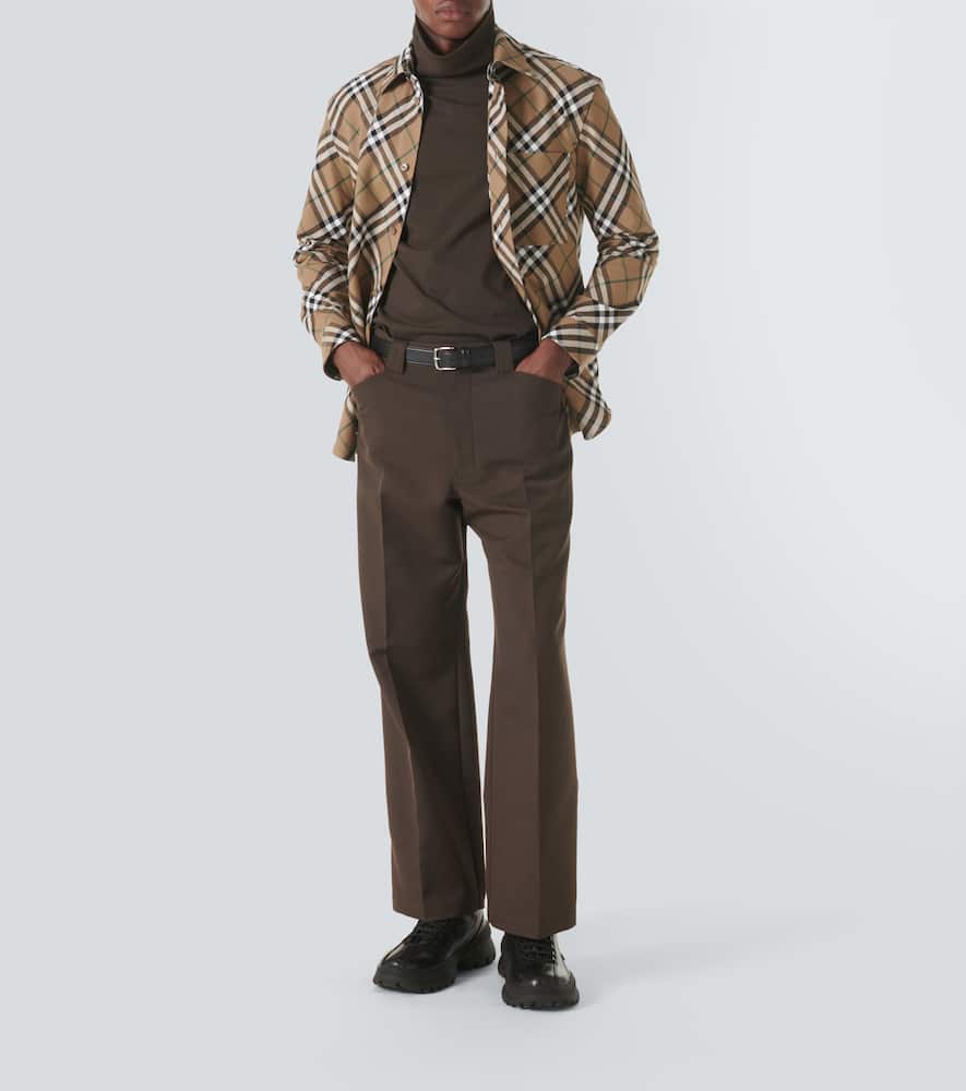 Burberry Embroidered Oxford Shirt Collar Button-down In Lindenipcheck