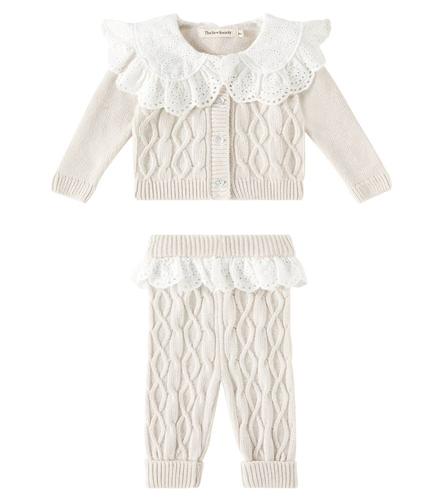 The New Society Baby Reykjavík cable-knit cardigan and pants set