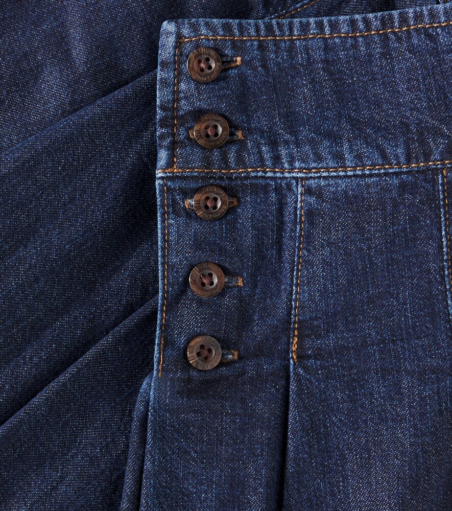 POLO RALPH LAUREN PLEATED DENIM SKIRT