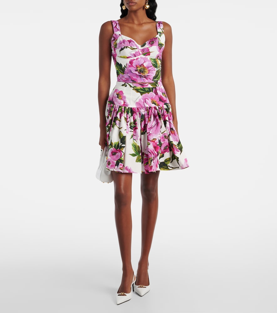  Dolce&gabbana Dolce&gabbana Mini-jupe En Coton à Fleurs 