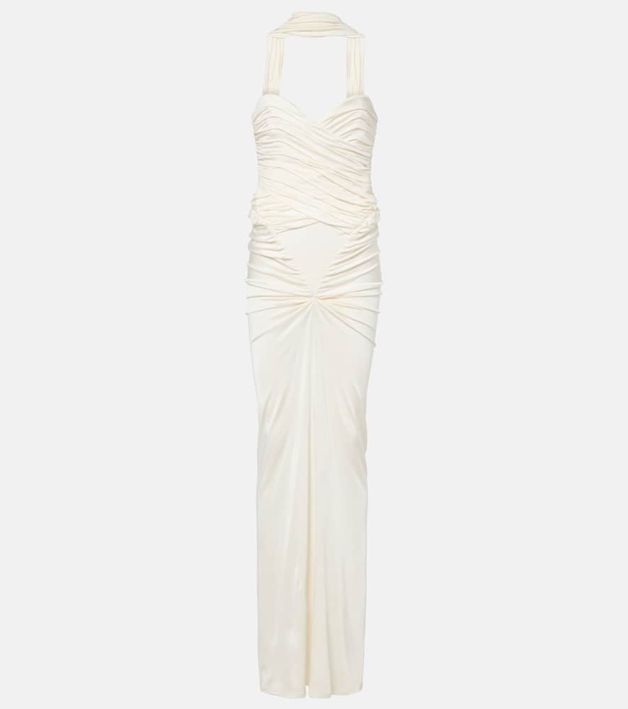 Samsara ruched strapless gown
