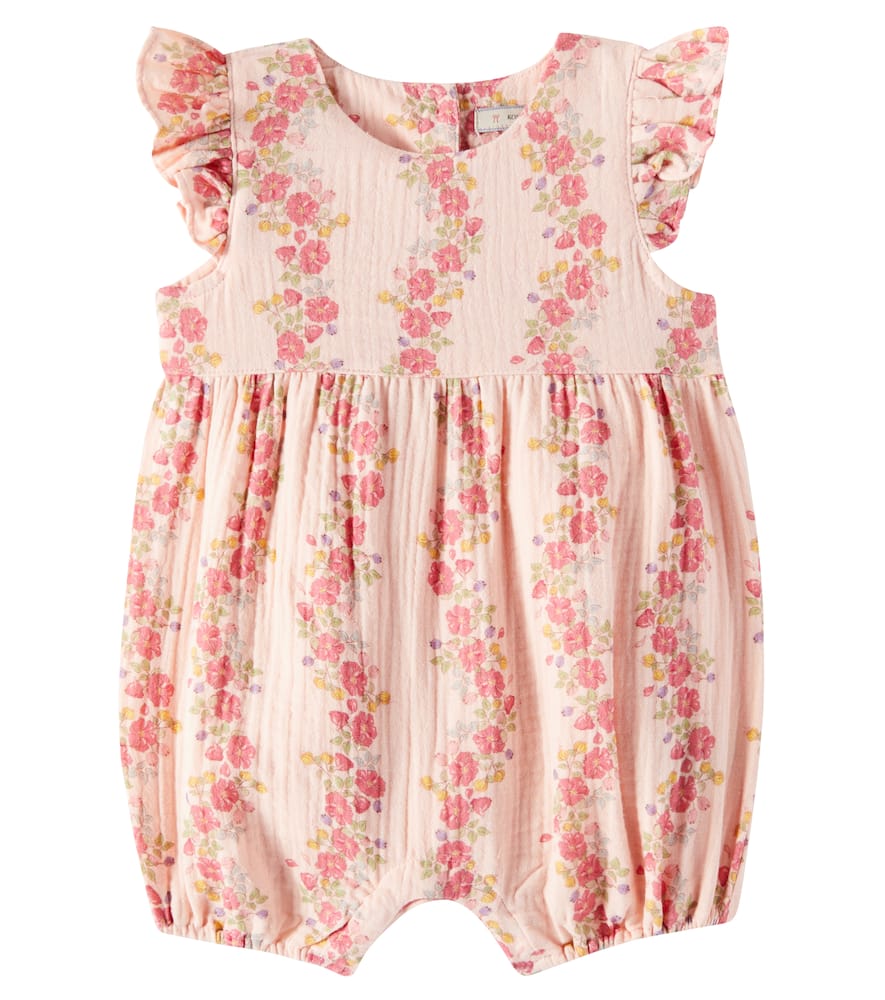 Konges Slojd Baby Coco Cotton Muslin Playsuit In Pink