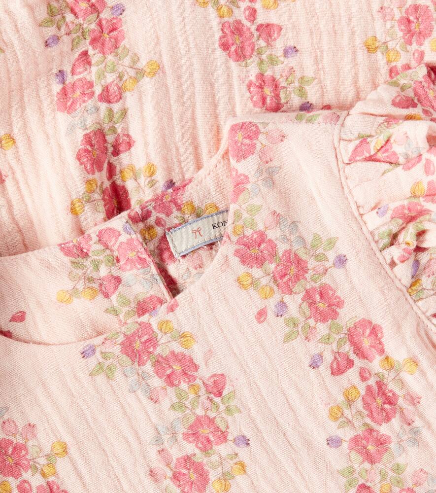 Konges Slojd Baby Coco Cotton Muslin Playsuit In Pink