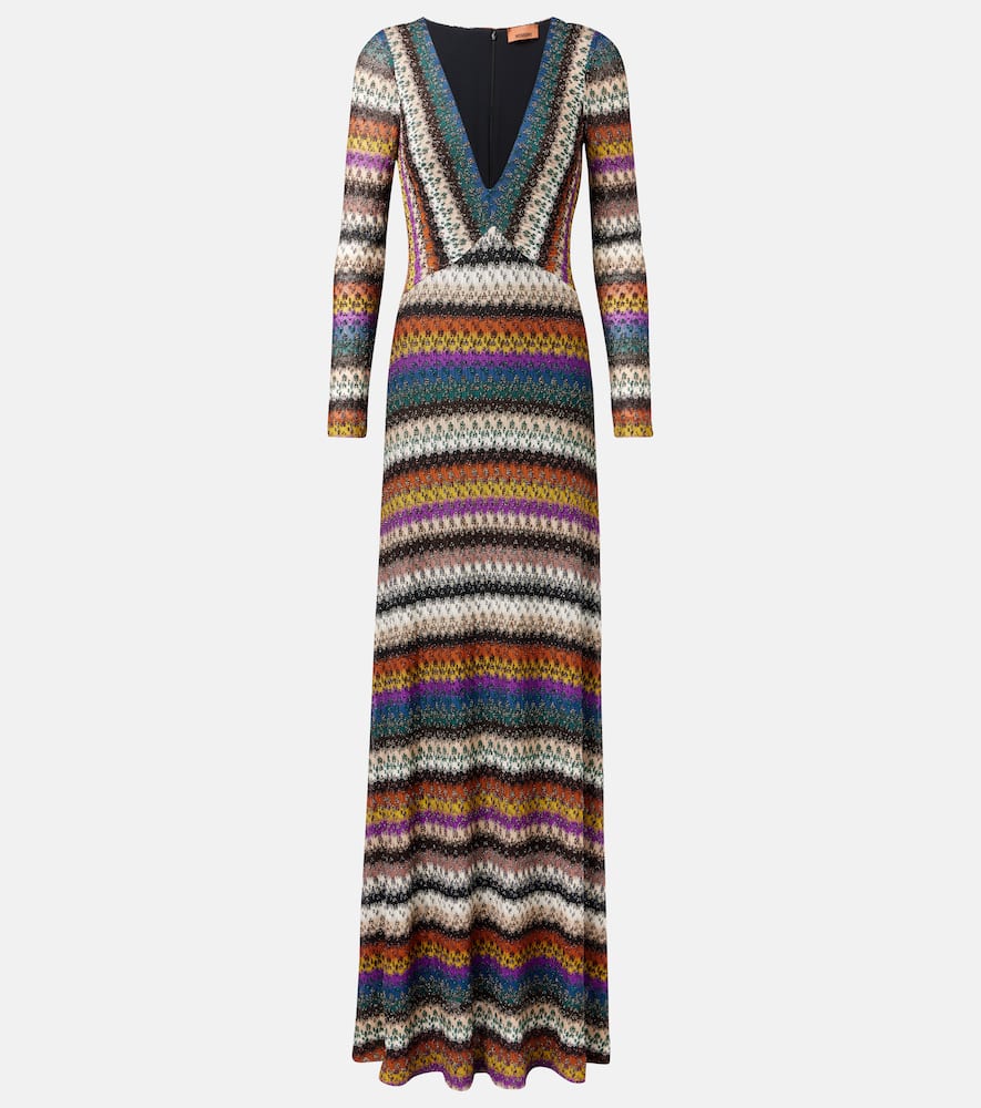 Missoni Striped Lamé Maxi Dress In Multi