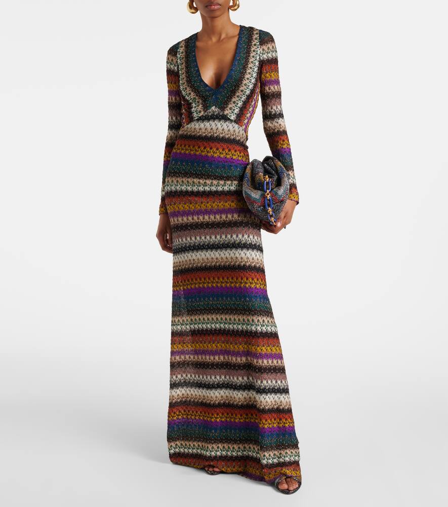 Missoni Striped Lamé Maxi Dress In Multi