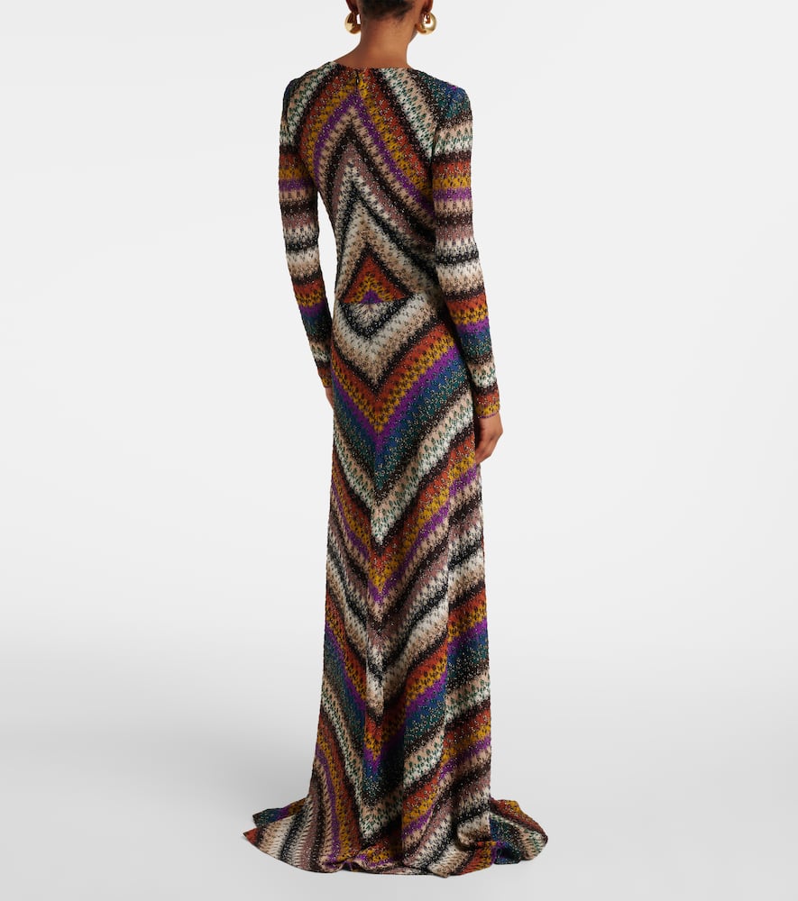 Missoni Striped Lamé Maxi Dress In Multi
