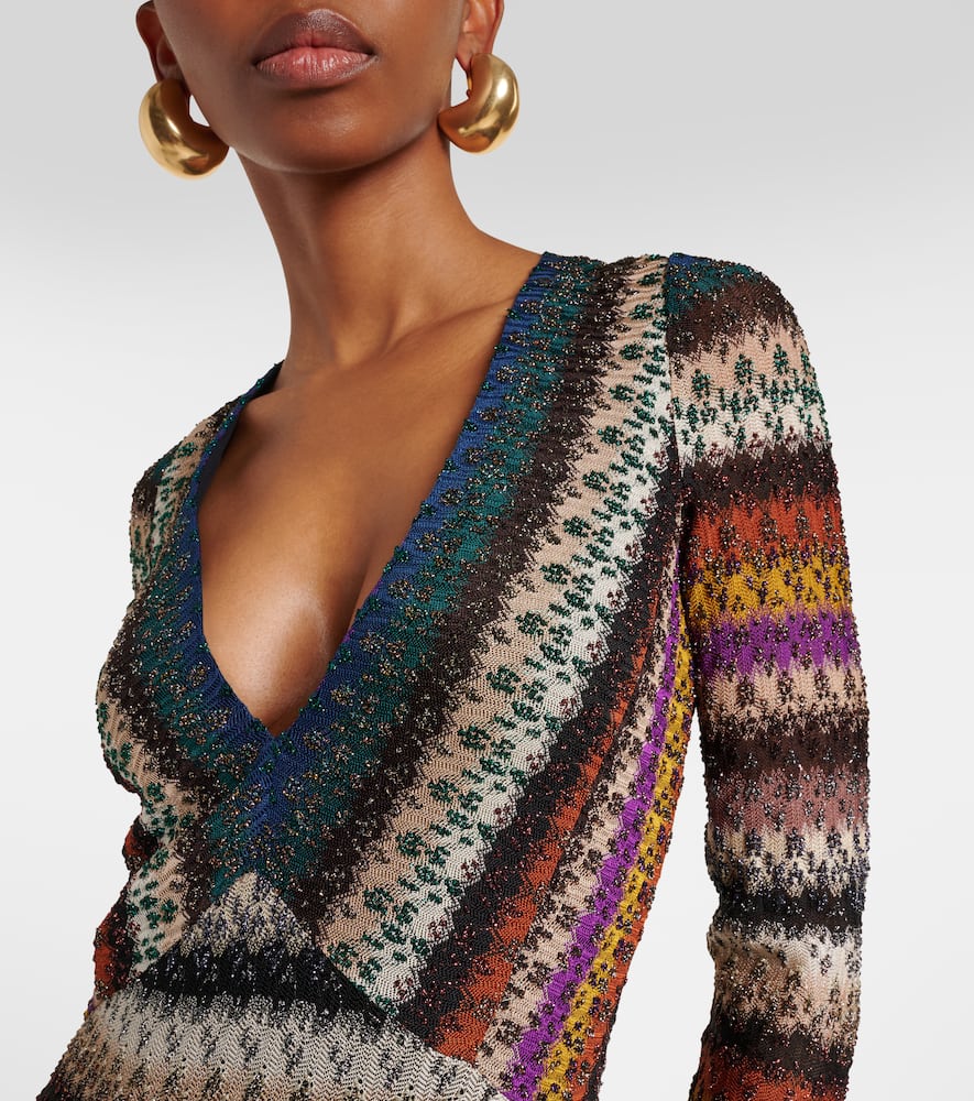 Missoni Striped Lamé Maxi Dress In Multi