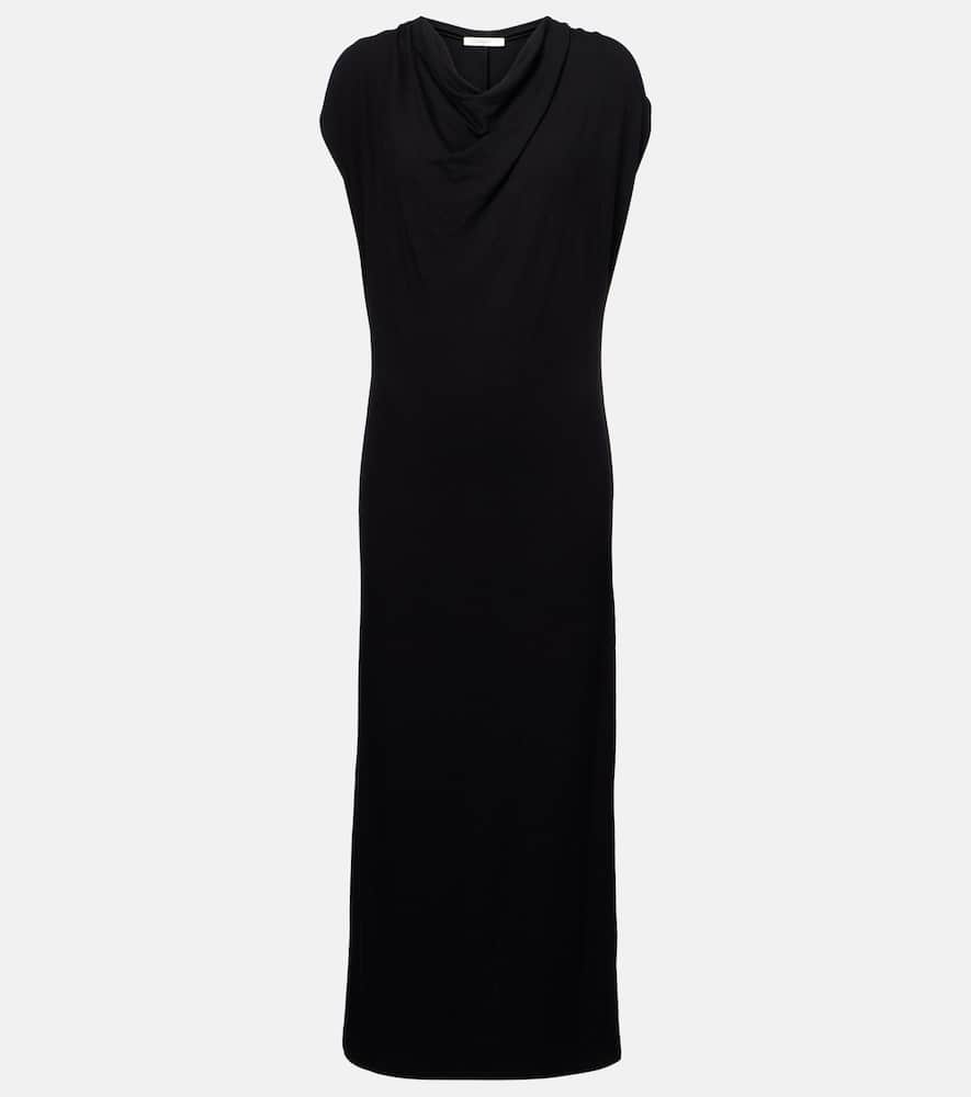 Vince Cowl Neck Cap Sleeve Maxi Dress In Black