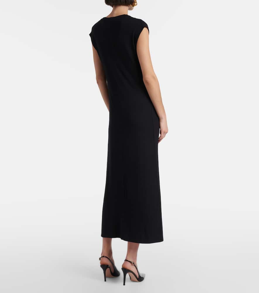 Vince Cowl Neck Cap Sleeve Maxi Dress In Black