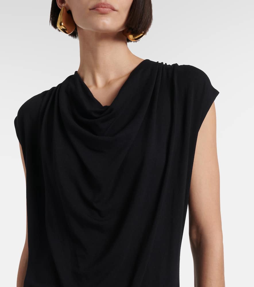 Vince Cowl Neck Cap Sleeve Maxi Dress In Black