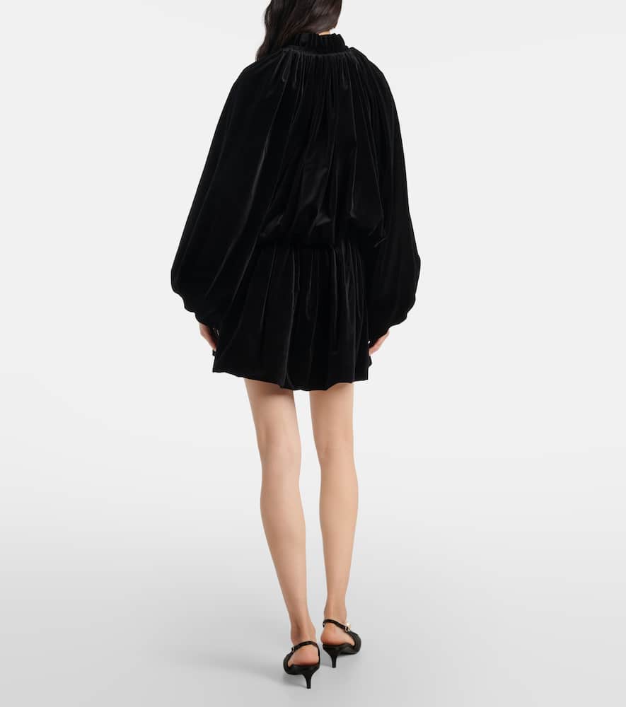 Patou Bow-detail Cotton-blend Velvet Jacket In Black