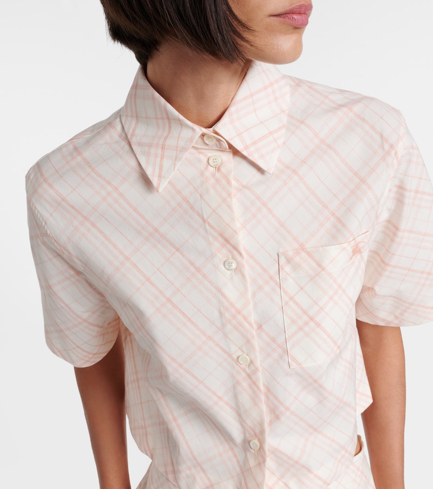 Burberry Burberry Check cropped cotton shirt