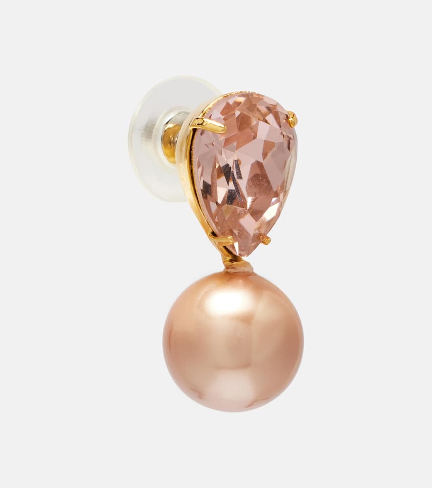 Jennifer Behr Simone Crystal-embellished Pearl Earrings In Gold