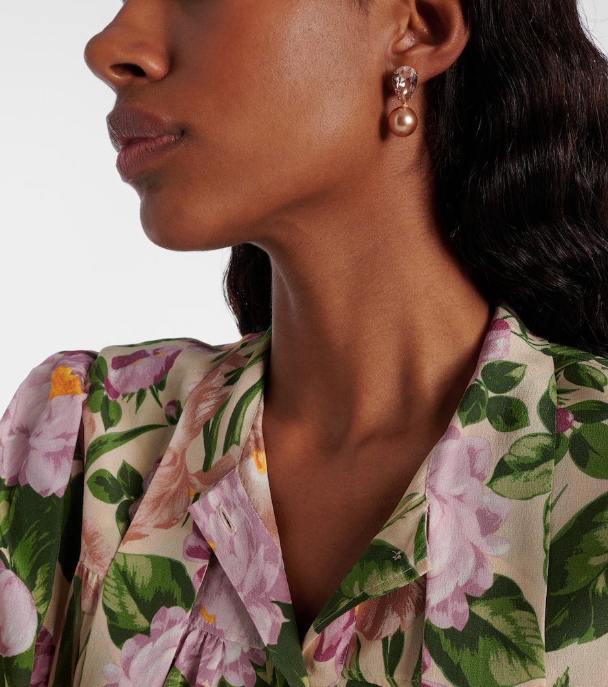 Jennifer Behr Simone Crystal-embellished Pearl Earrings In Gold