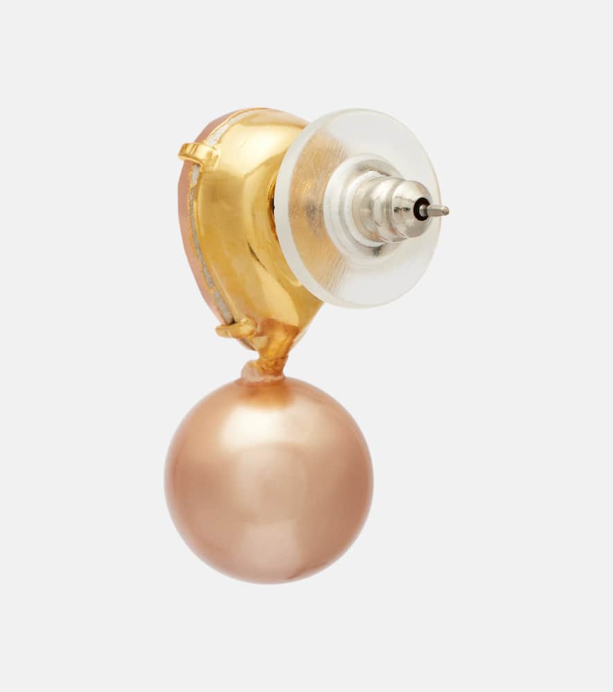 Jennifer Behr Simone Crystal-embellished Pearl Earrings In Gold