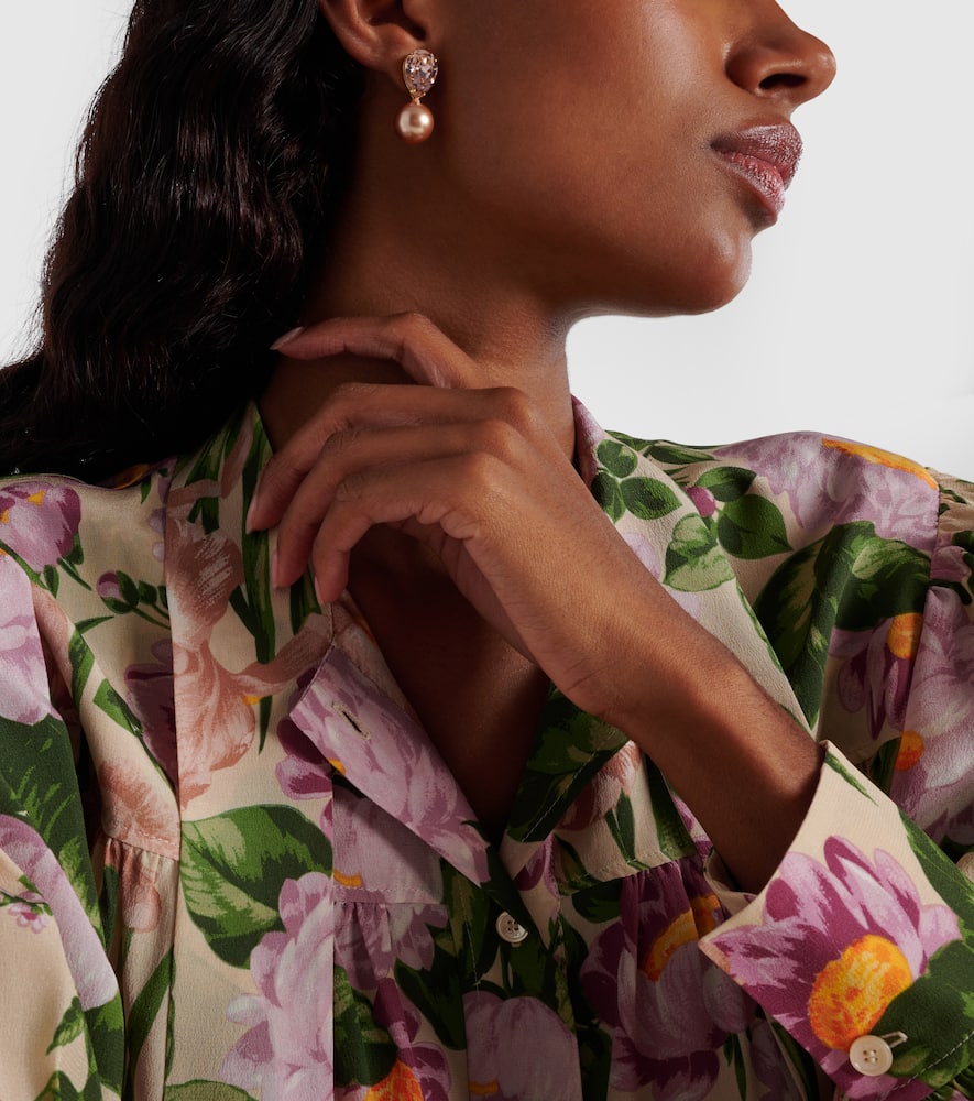 Jennifer Behr Simone Crystal-embellished Pearl Earrings In Gold