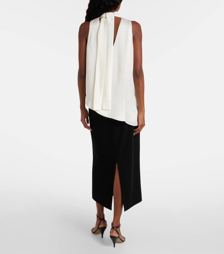 Rohe Sleeveless Draped Satin Top In Cream In White