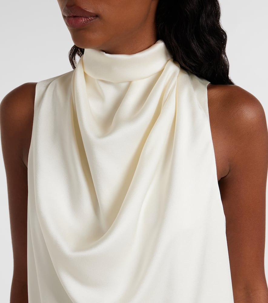 Rohe Sleeveless Draped Satin Top In Cream In White