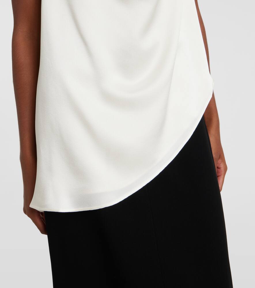 Rohe Sleeveless Draped Satin Top In Cream In White