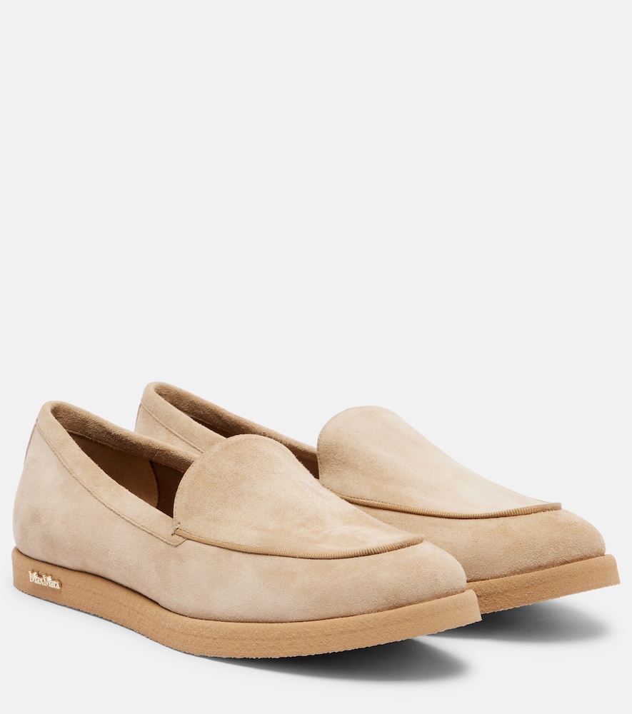 Max Mara Women's Beige Softymoc Suede Loafers UK Size 8 - Mytheresa