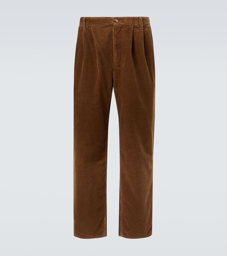 Saint Laurent Cotton Corduroy Wide-leg Pants In Brown