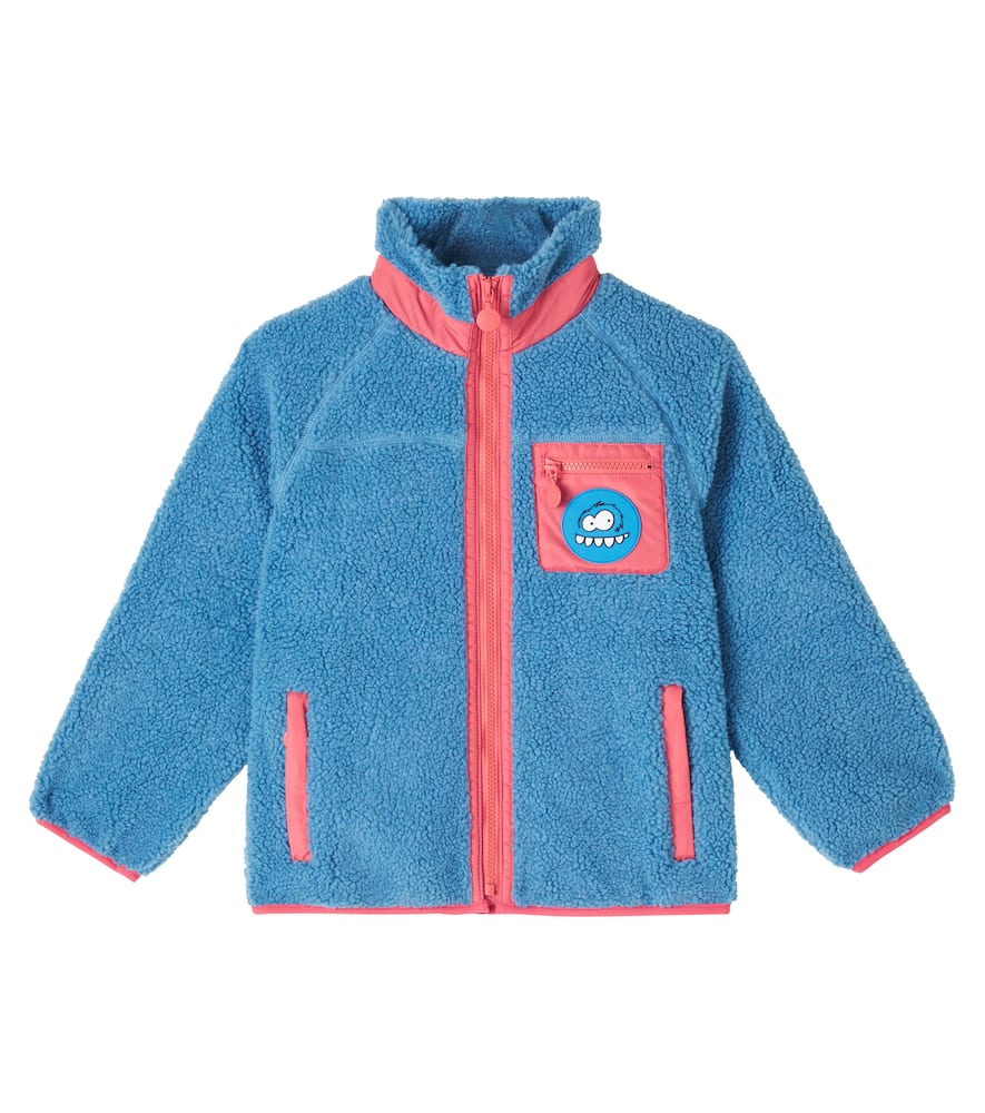 Stella Mccartney Teddy Fleece Jacket In Blue