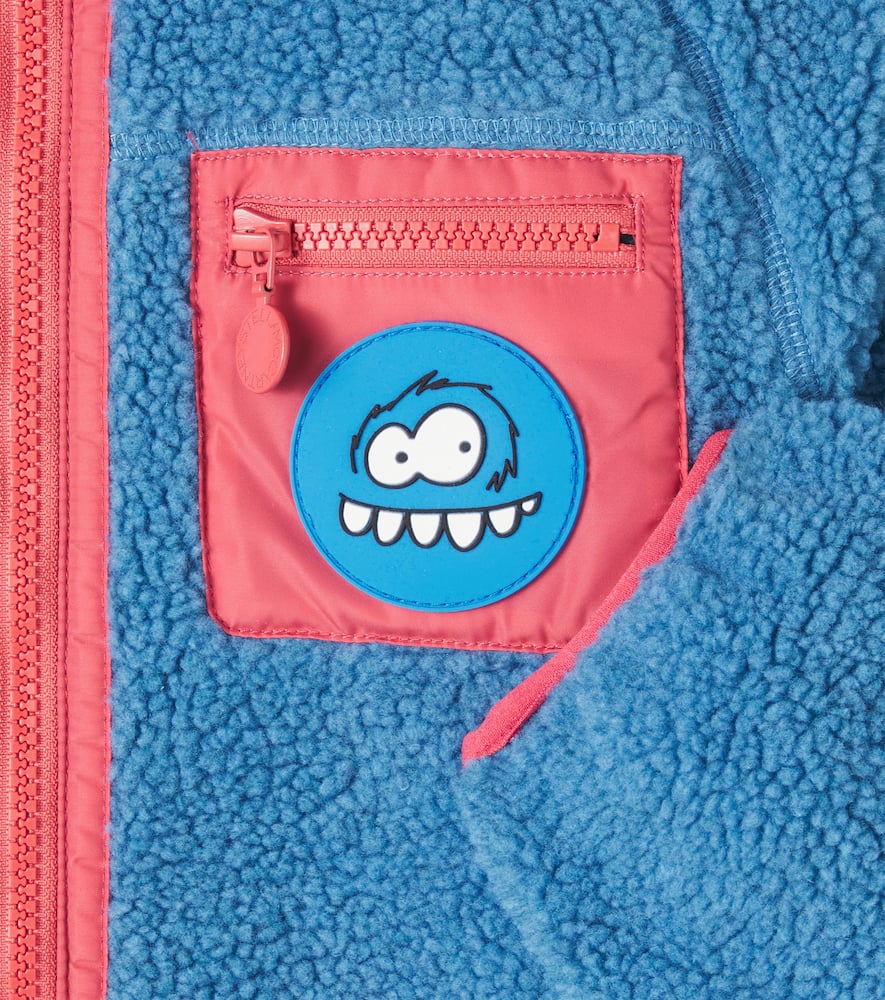 Stella Mccartney Teddy Fleece Jacket In Blue