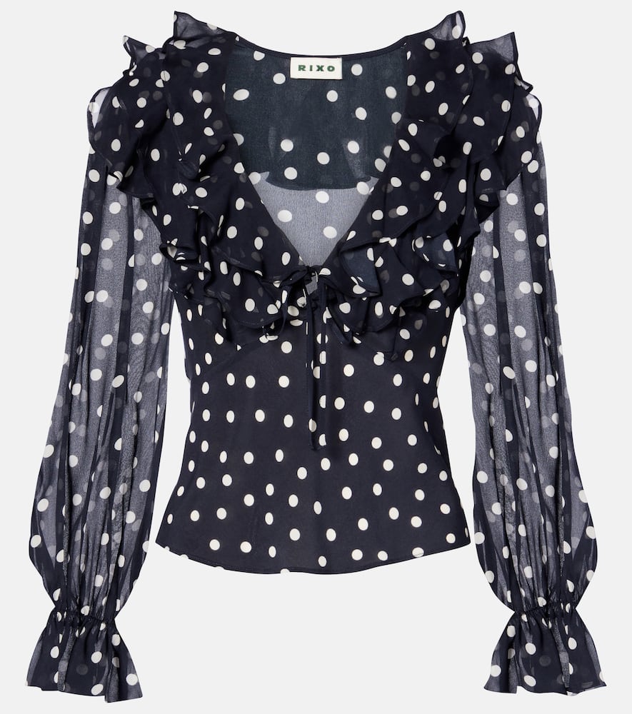 Lasca polka-dot silk top