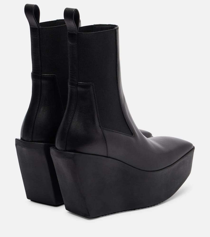 Rick Owens Black Porterville Sliver Platform Beatle Boots In Black