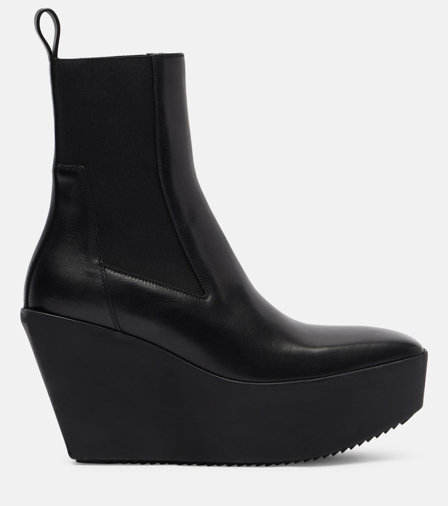 Rick Owens Black Porterville Sliver Platform Beatle Boots In Black