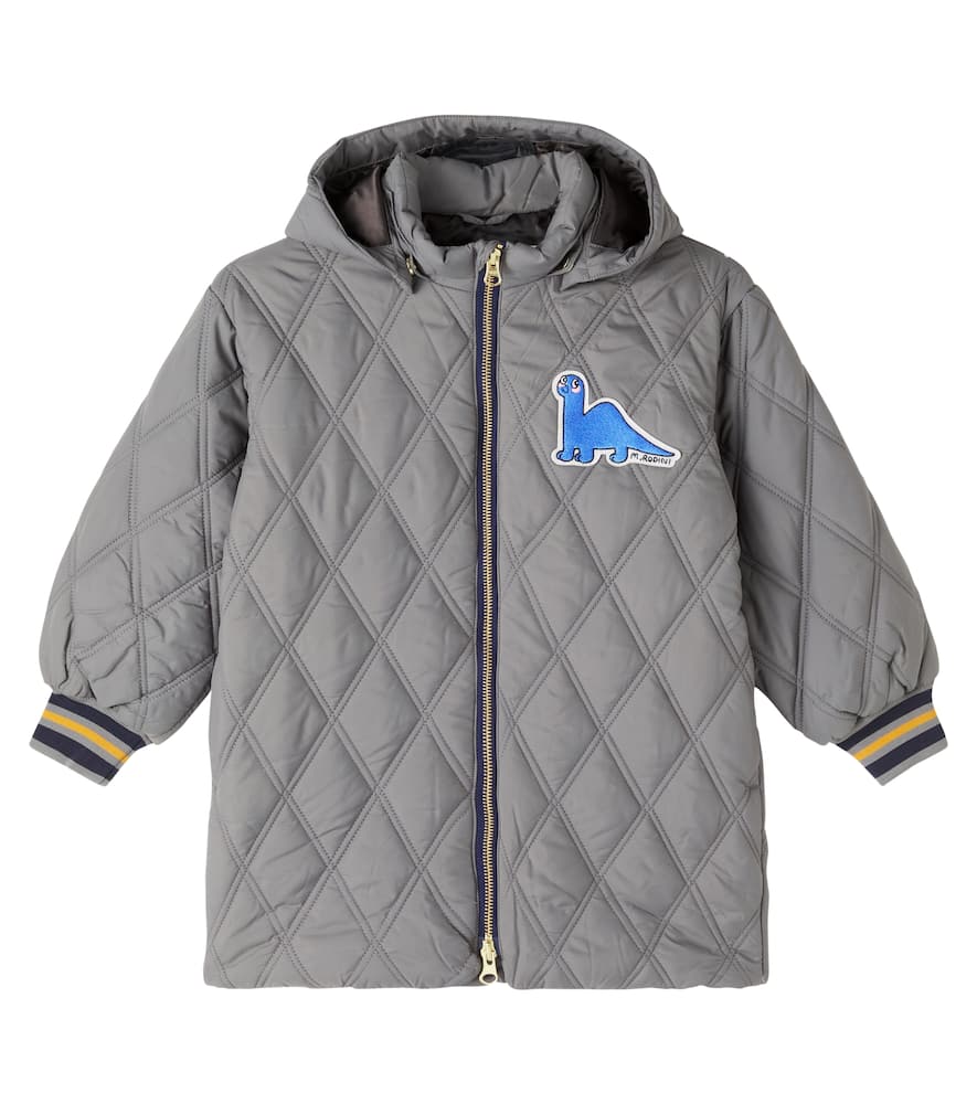 Mini Rodini Dino Quilted Coat In Gray