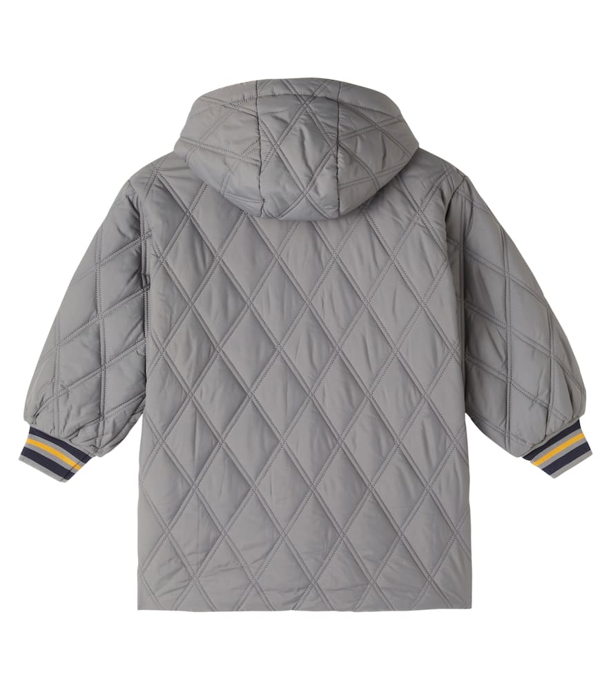 Mini Rodini Dino Quilted Coat In Gray