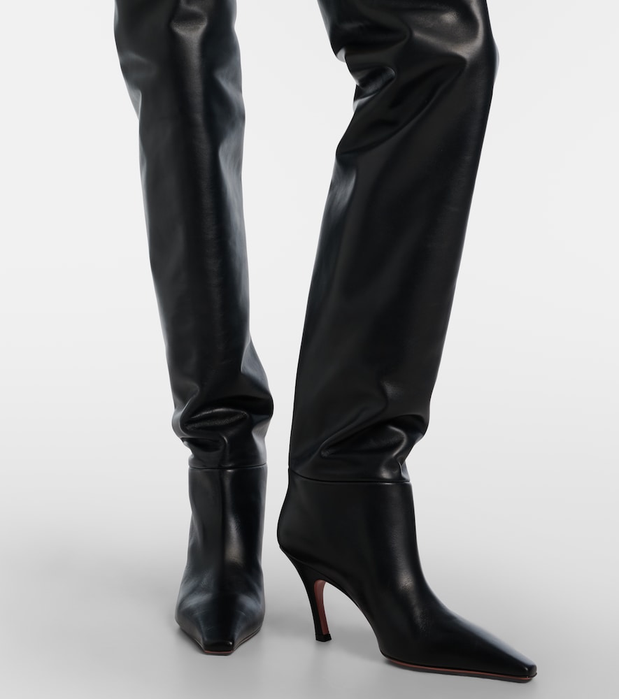 Amina Muaddi Jamie 80 leather over-the-knee boots
