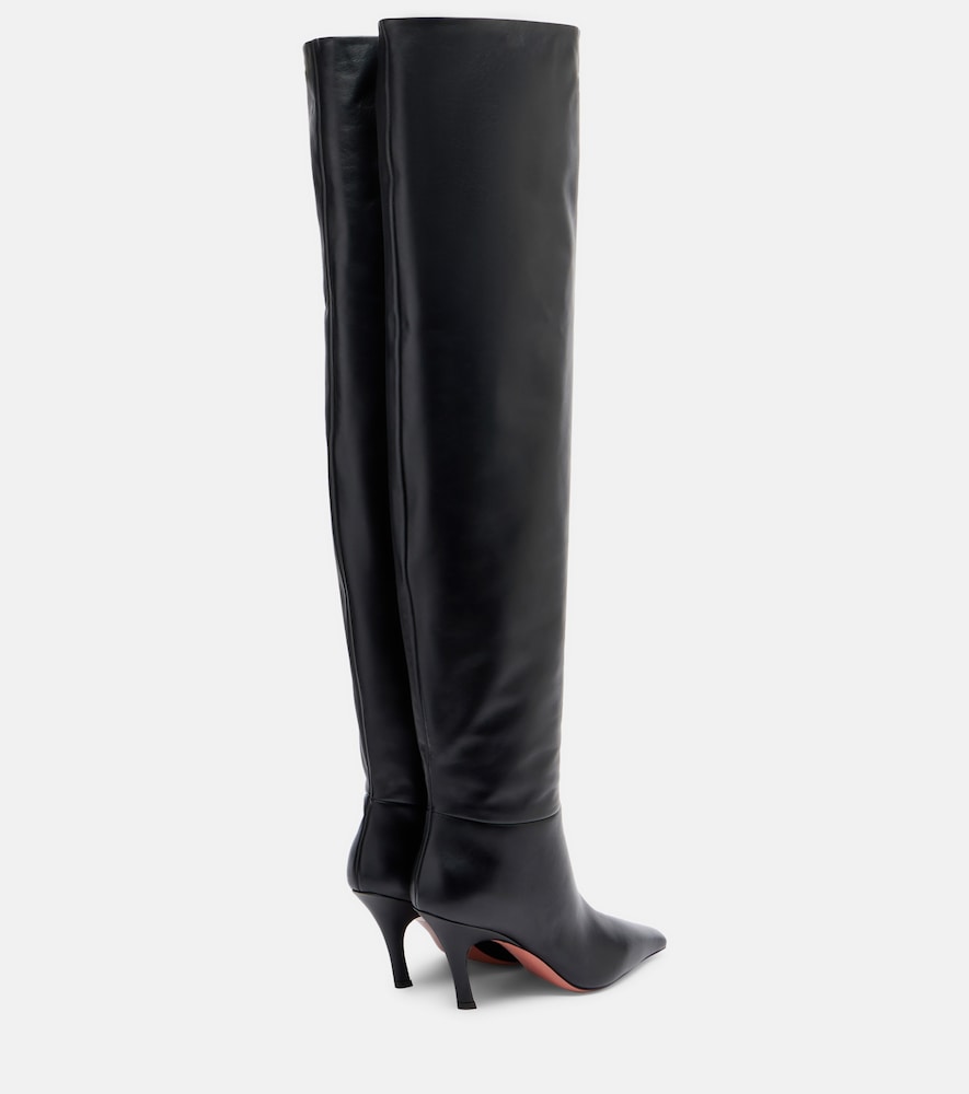  Amina Muaddi Amina Muaddi Overknee-stiefel Jamie 80 Aus Leder 