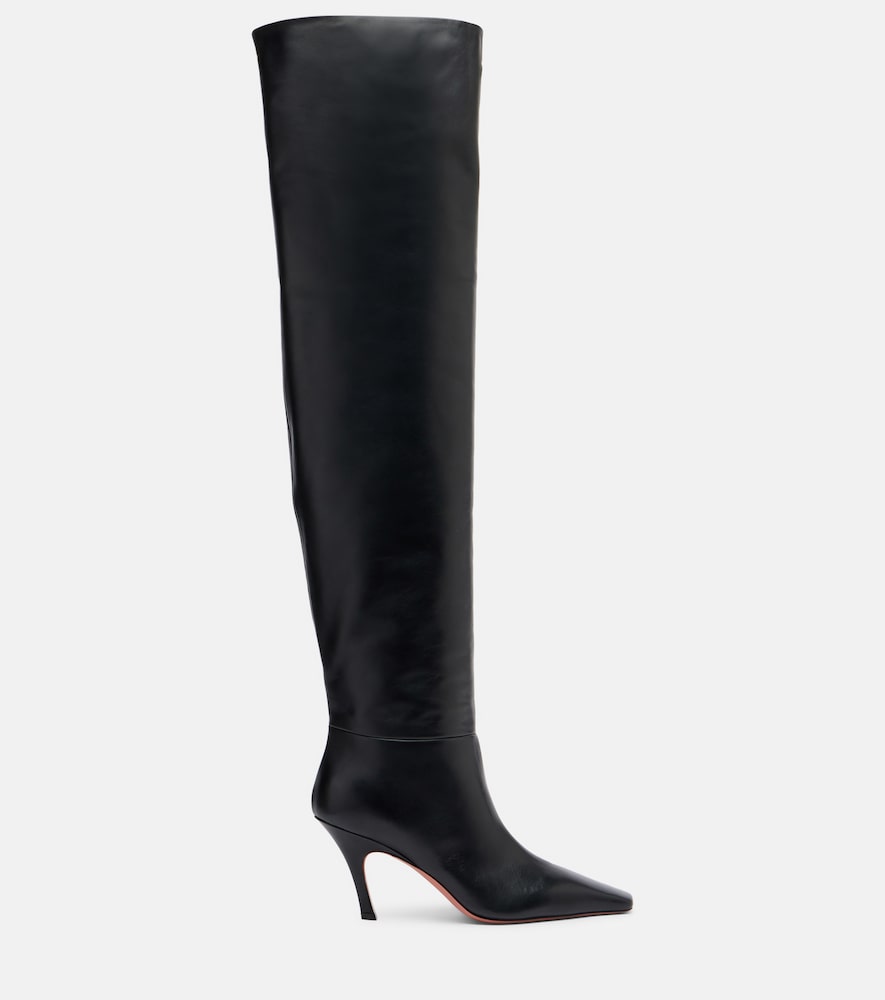  Amina Muaddi Amina Muaddi Overknee-stiefel Jamie 80 Aus Leder 