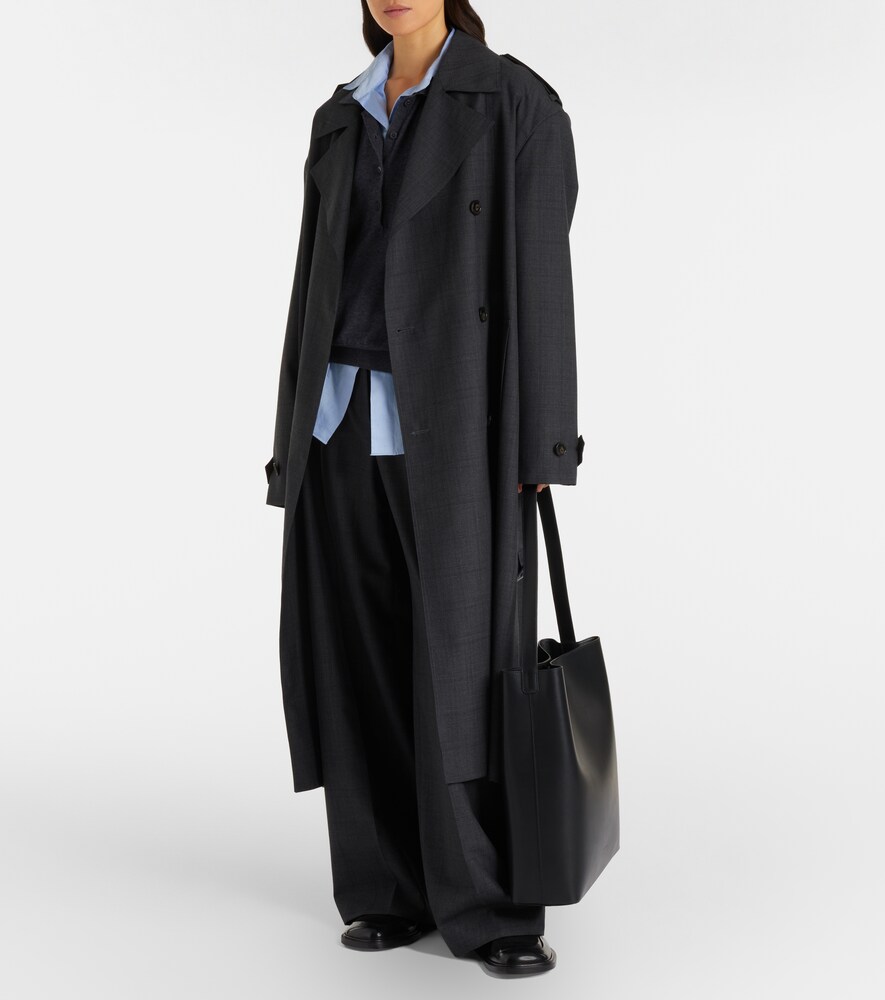 The Frankie Shop Bleecker plaid trench coat