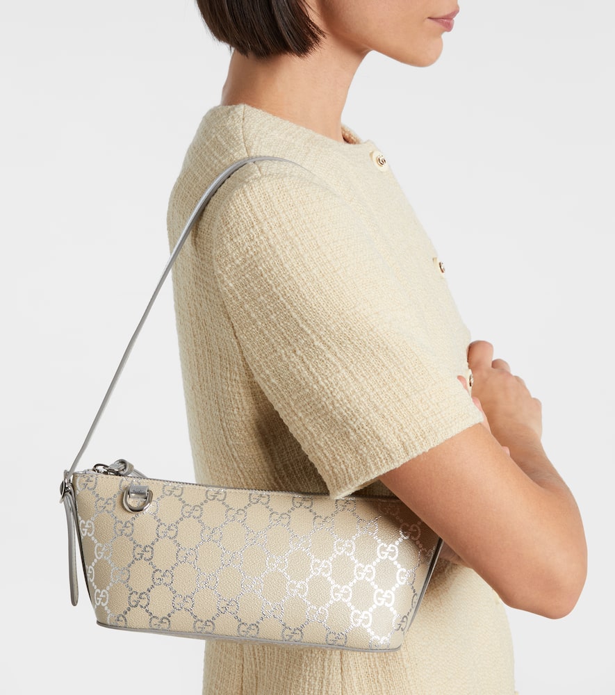 Gucci Gg Emblem Small Shoulder Bag In White