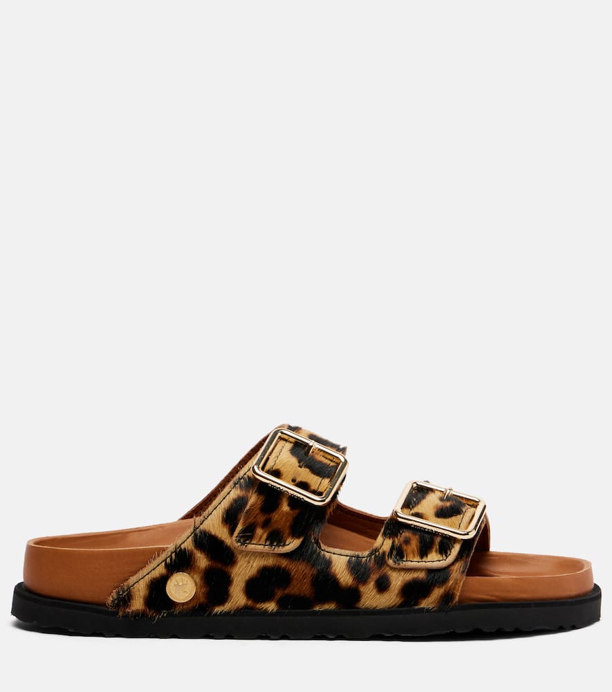 Birkenstock 1774 Animal Print Flat Sole Open Toe Sandals In Multi