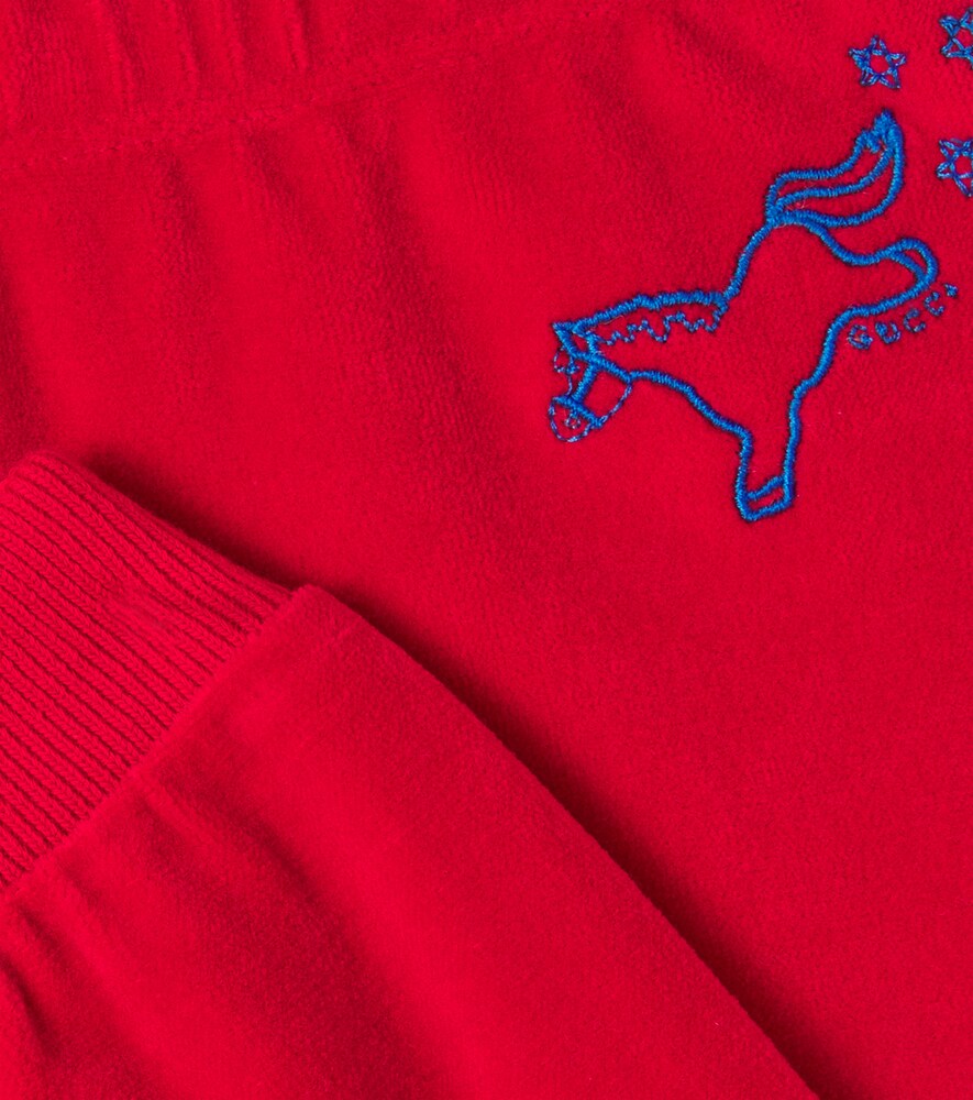 Gucci Kids Gucci Kids Bestickte Jogginghose Aus Samt 