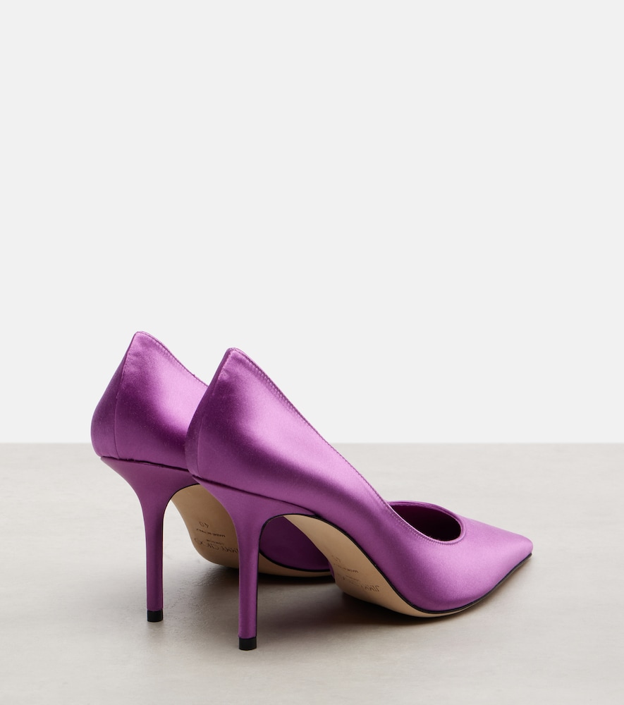 Jimmy Choo Love 85 Pointed-toe Slip-on Pumps In Purple