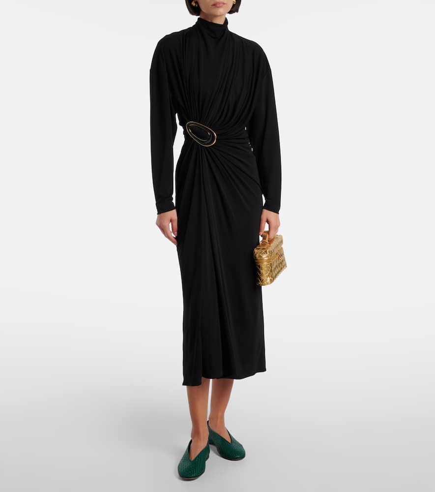 Bottega Veneta Rosa Intrecciato Leather Ballet Flats In Green