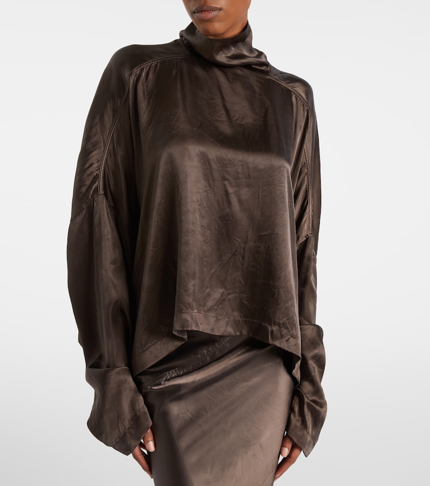  Rick Owens Rick Owens Jumbo Tabard Asymmetric Satin Top 
