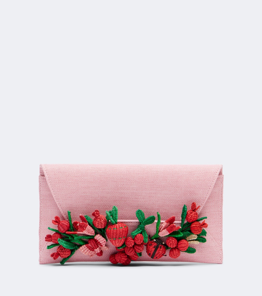 Verzierte Clutch Botanica aus Bast