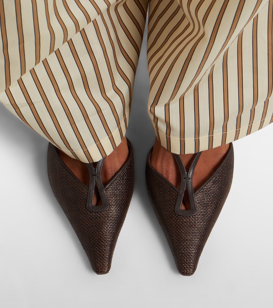 Max Mara Raffia slingback pumps
