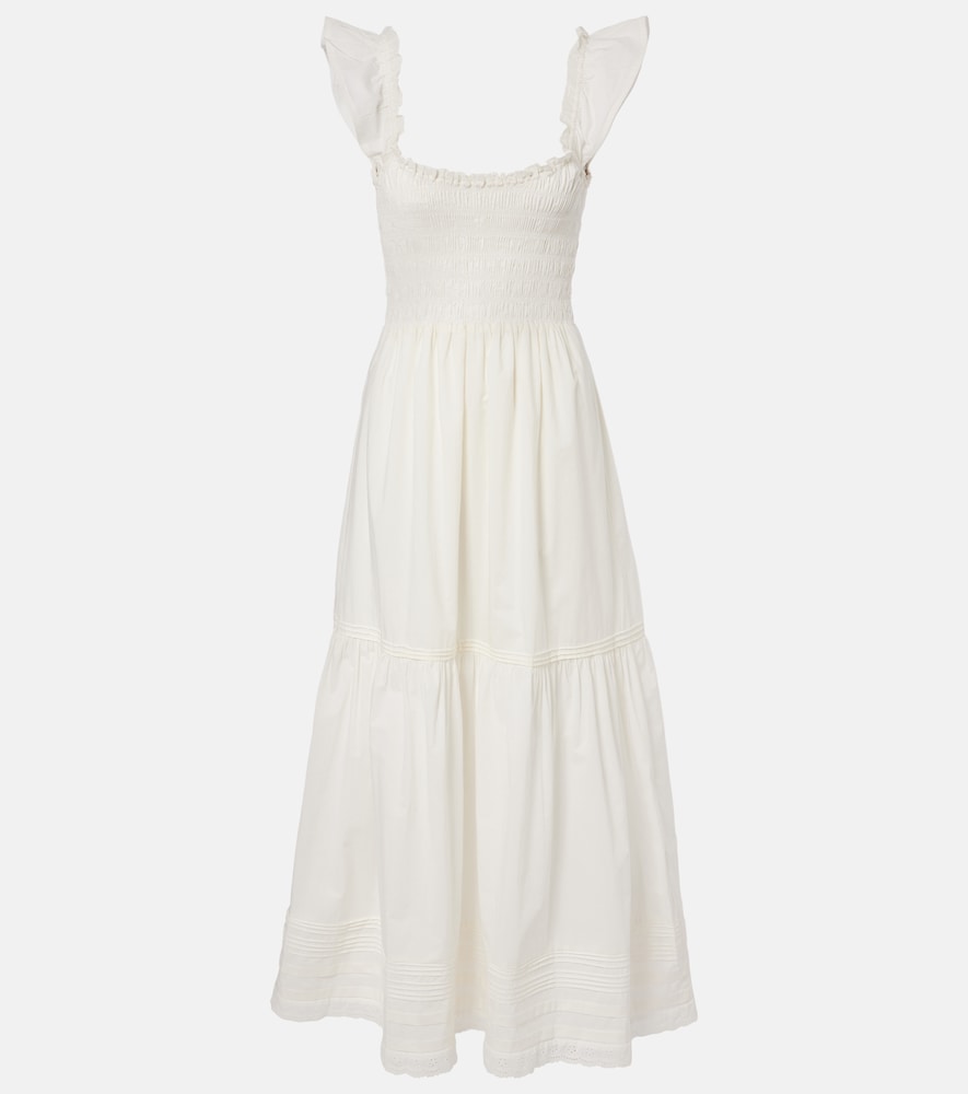 Faithfull Valentina Shirred Cotton Maxi Dress