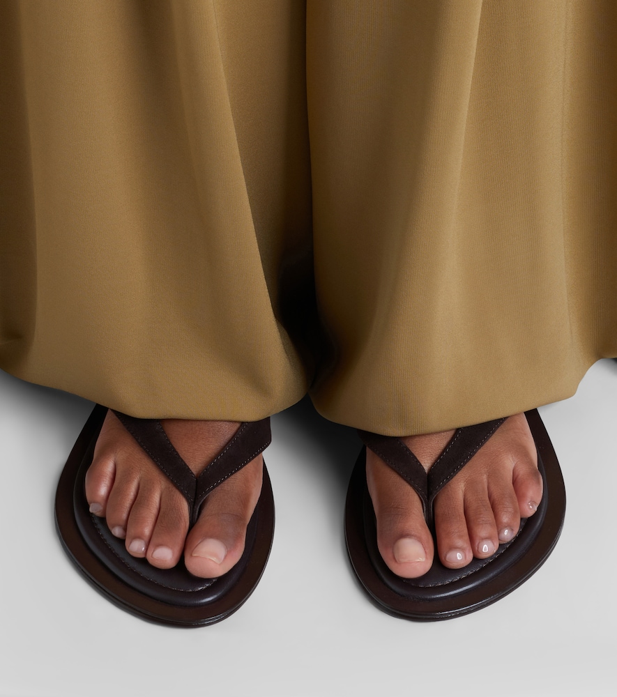 A. Emery Viola suede thong sandals