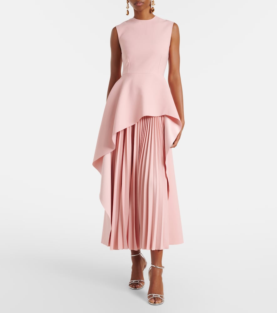 Solace London Severny pleated layered midi dress