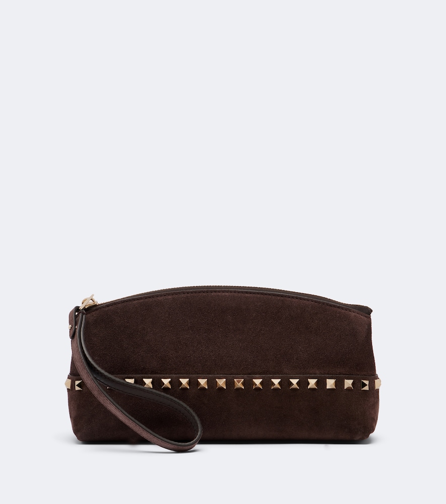 Valentino Garavani Women's Brown Rockstud Small Suede Pouch - Mytheresa