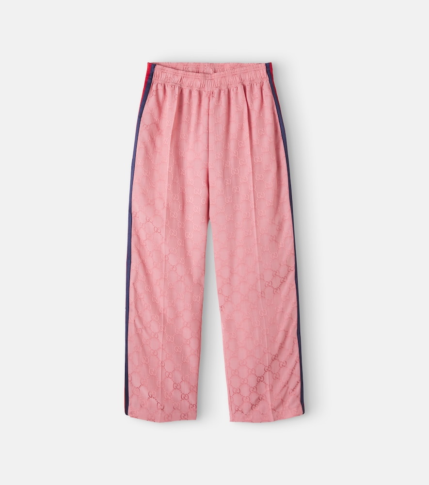 Pantaloni sportivi GG in raso jacquard